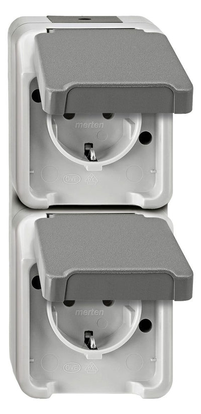 Mert MEG 2329-8029 SCHUKO-Doppel-Steck- Dose lgr senk. AQUASTAR