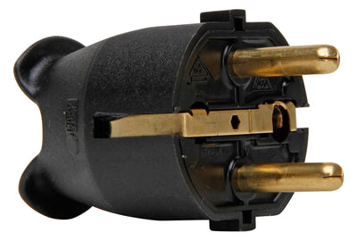 Kopp 175705058 Kunststoff Schuko Stecker 2 Schukos.f.Kabelq bis 3x1 5mm² schwarz