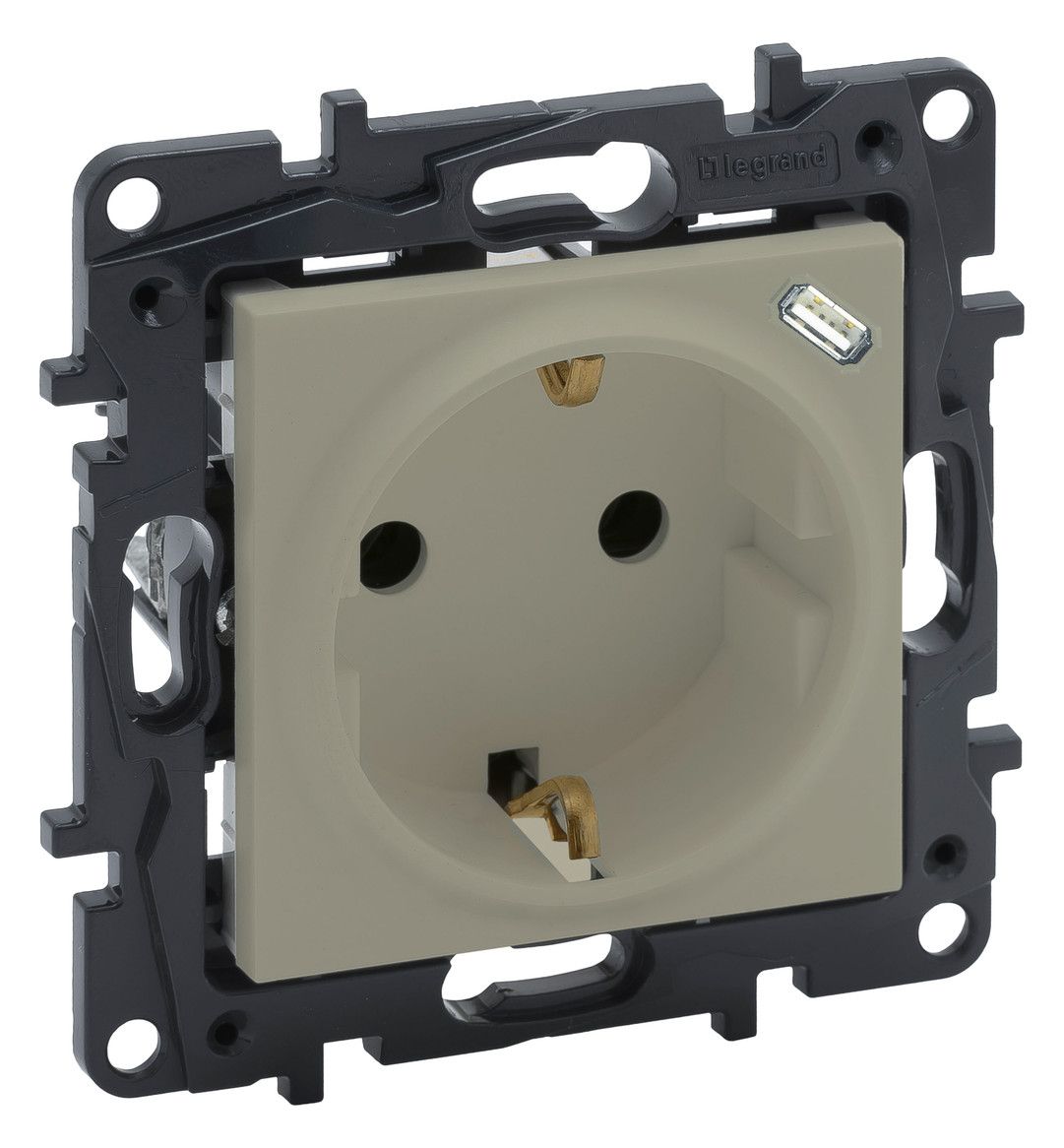 Legrand 864627 Schuko Steckdose m.Sub-C Steckklemmen Ber.schutz Niloe Step Sand