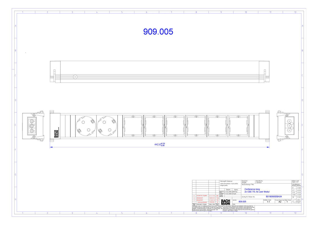 Bachmann 909.005 CONF 2xSchuko 6xABD