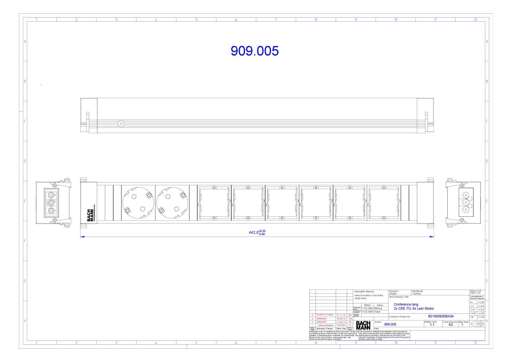 Bachmann 909.005 CONF 2xSchuko 6xABD
