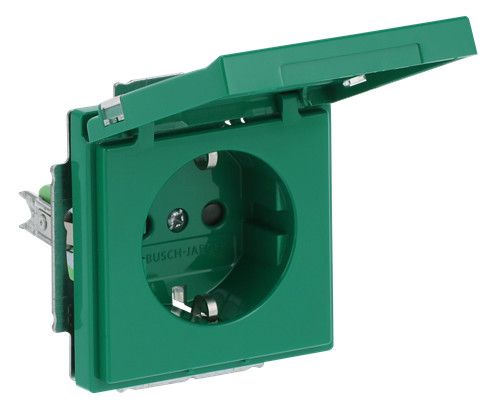 BJ 20 EUKNB-13-82 SCHUKO Steckdosen-Einsatz gn RAL6032 future