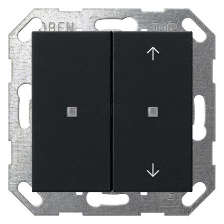 GIRA 5175005 Taster Wippe 2fach unbedr./ Pfeile OneKNX System 55 Schwarz matt(la)