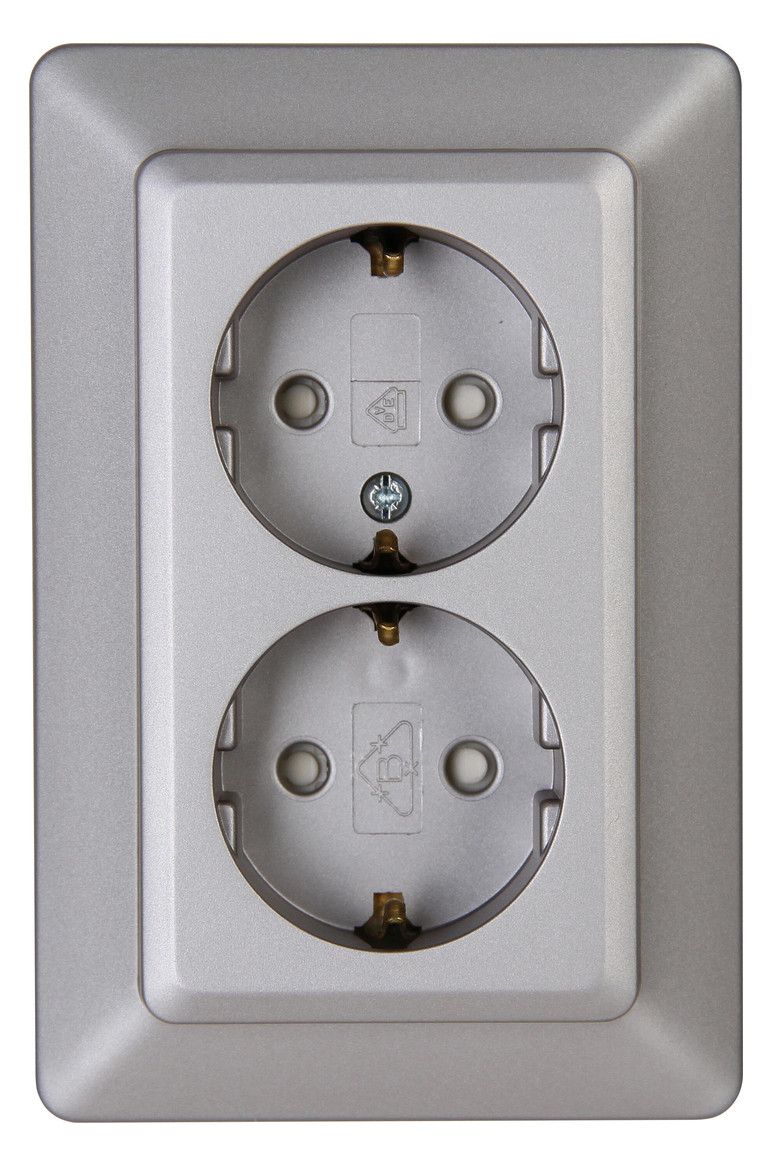 Kopp 927720003 HK02 Schuko Steckdose 2f Komplettgerät stahl