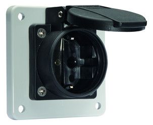 Bals 71116 Schuko-Anbausteckdose gerade QC 16A 3p IP54 schwarz ortsveränderlich