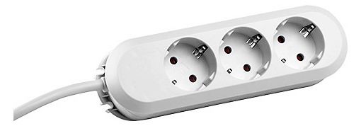 Bachmann 387.272 Tischsteckdose 3xSchuko weiß Strom 5m Schuko