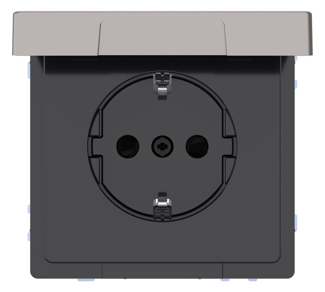 Mert MEG 2314-6050 SCHUKO-Steckdose m.Klappdeckel IP44 BRS StK Nickelmetalli