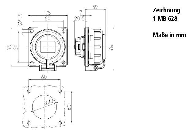 Mennekes 17022 Anbaudose SCHUKO 16A2p+E 230V IP68 BL