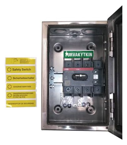 ABB OTR63A4M Sicherheitsschalter 4p 30 kW 400V m.rt-gelbem 1SCA022613R3590
