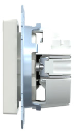Mert MEG 2305-0319 SCHUKO-Steckdose BRS m.ÜSS+Schriftfeld StK polarweiß gl.Sys.M