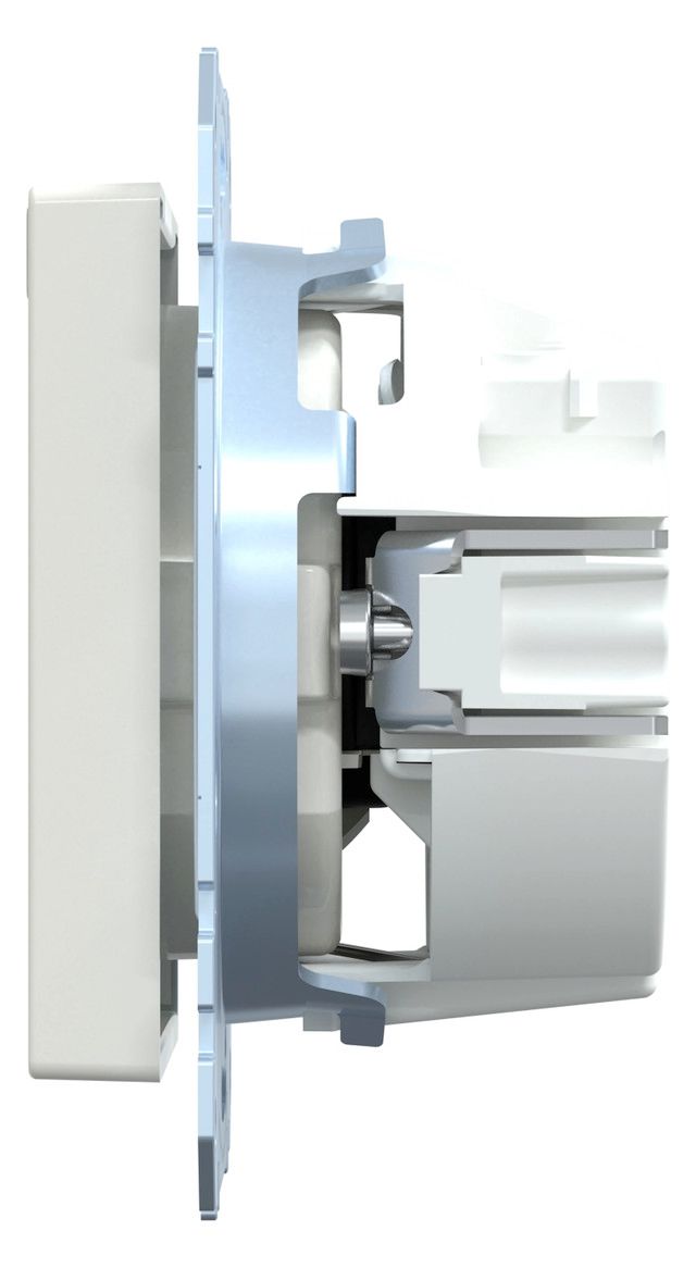 Mert MEG 2305-0319 SCHUKO-Steckdose BRS m.ÜSS+Schriftfeld StK polarweiß gl.Sys.M