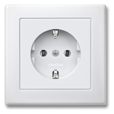 Mert MEG 2301-1619 SCHUKO-Steckdose StK volle Platte polarweiß M-SMART