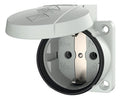 Mennekes 11330 Anbaudose SCHUKO grau 16A 2p+PE 230V IP54 m.Klappd. Einf.unten