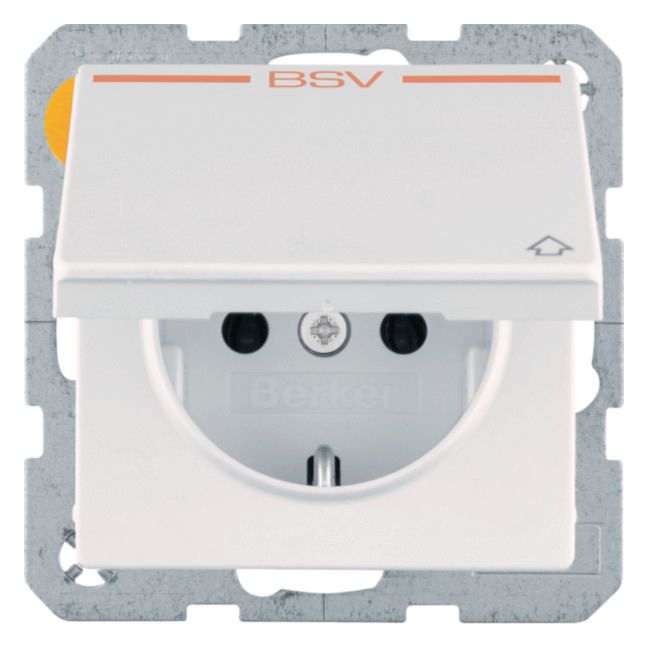 Berker 47516099 Steckdose SCHUKO Aufdruck BSV Klappdeckel Q.x pws samt