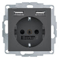 Berker 48031606 Steckdose SCHUKO/USB B.3 anthrazit mt.