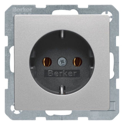 Berker 47436084 Steckdose SCHUKO Q.1/Q.3 alu samt lackiert