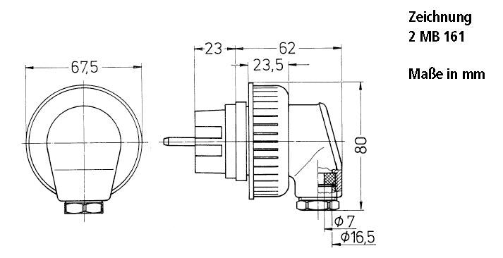 Mennekes 10818 Winkel-St.SCHUKO 16A2p+E 230V IP66 BL