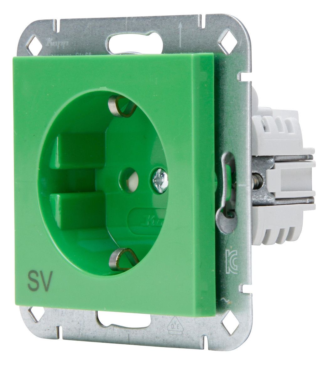 Kopp 940008004 HK07 Schuko Steckdose Aufdruck "SV" grün