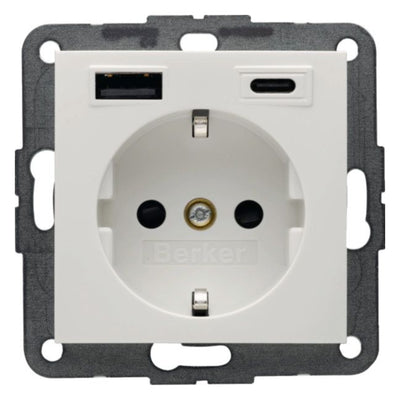Berker 48148989 Steckdose SCHUKO/USB AC 20W PD S1 pw gl
