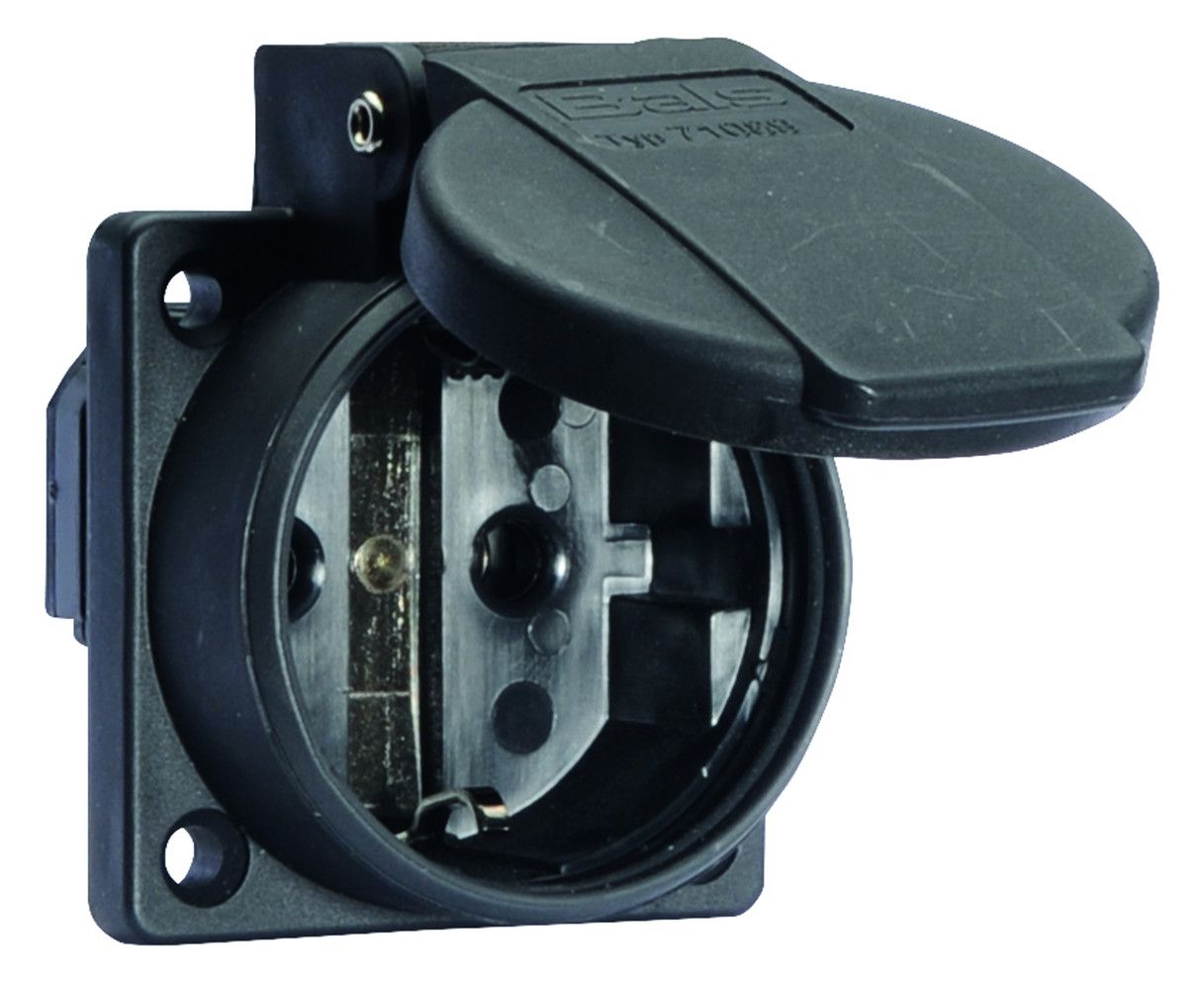 Bals 71089 Schuko-Anbausteckdose 16A 3p IP54 schwarz ortsveränderlich