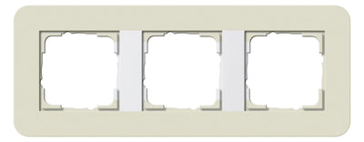 GIRA 0213417 Abdeckrahmen 3fach E3 Sand/Reinweiß glänzend Soft-Touch