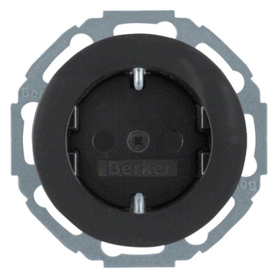 Berker 47552045 Steckdose SCHUKO m.erh.BS R.Classic schwarz glänzend
