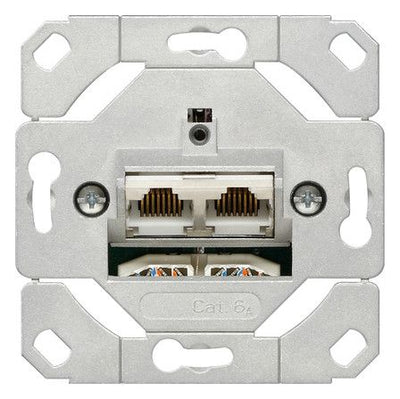 GIRA 245200 Netzwerk Cat.6A 2fach Einsatz Anschlussdose