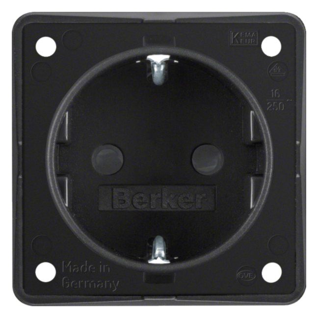 Berker 947792503 Steckdose SCHUKO m.erh.BS Integro schwarz matt