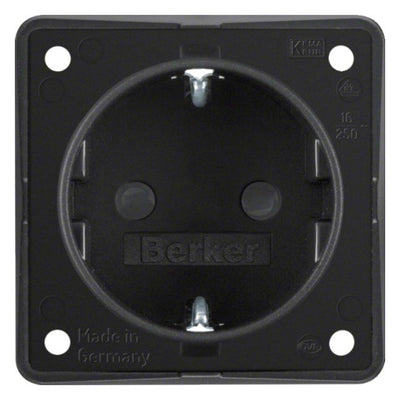 Berker 947792503 Steckdose SCHUKO m.erh.BS Integro schwarz matt
