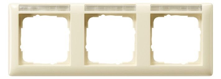 GIRA 109301 Abdeckrahmen 3fach waager. BSF Standard 55 Cremeweiß glänzend