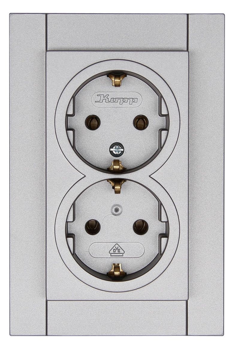 Kopp 929547086 ATHENIS Schuko Steckdose 2f stahl