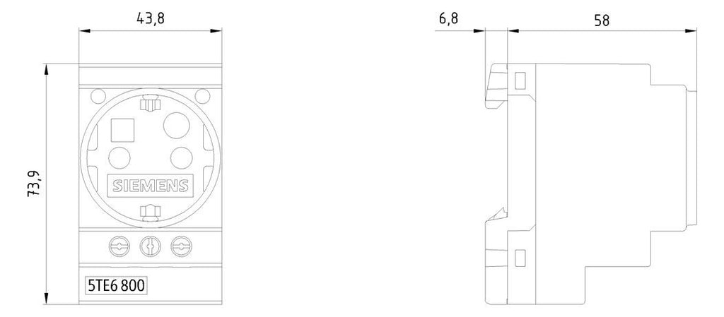Siemens 5TE6800 SCHUKO Steckdose 16A DIN VDE0620 f.Verteilereinbau