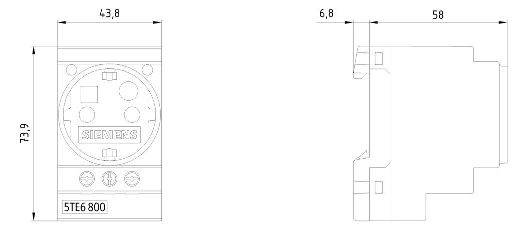Siemens 5TE6800 SCHUKO Steckdose 16A DIN VDE0620 f.Verteilereinbau