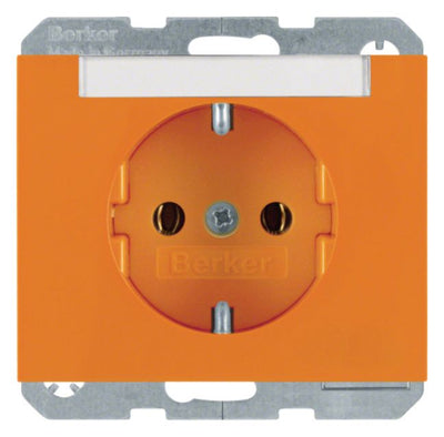 Berker 47397014 Steckdose SCHUKO m.B-feld K.1/K.5 orange glänzend