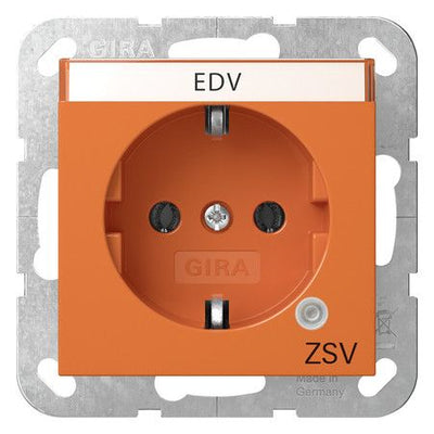 GIRA 4452109 SCHUKO-Steckdose Kontroll Grün+BSF ZSV System 55 Orange glänzend