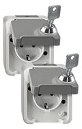 Mert MEG 2418-8029 SCHUKO-Steckdose lichtgrau m.BRS abschl.2gleich AQUASTAR
