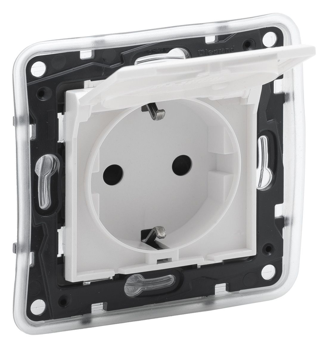 Legrand 864135 Schuko Steckdose IP44 Berührungsschutz Niloe Step ultraweiß