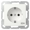 GIRA 445803 SCHUKO-Steckdose Aufdruck EDV System 55 Reinweiß glänzend
