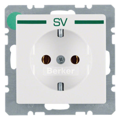 Berker 47436039 Steckdose SCHUKO m.Aufdruck Q.1/Q.3 polarweiß samt