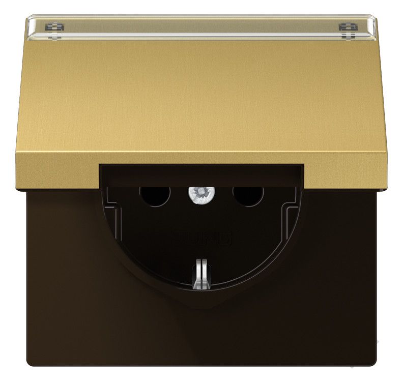 Jung ME1520NAKLC SCHUKO Steckdose Klappdeckel Schriftf. LS Messing classic