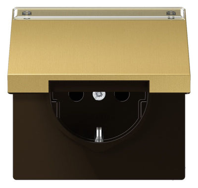Jung ME1520NAKLC SCHUKO Steckdose Klappdeckel Schriftf. LS Messing classic