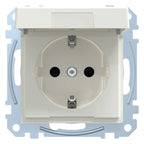 Mert MEG 2310-0319 SCHUKO-Steckdose BRS m.Klappdeckel StK polarweiß glänz. Sys.M