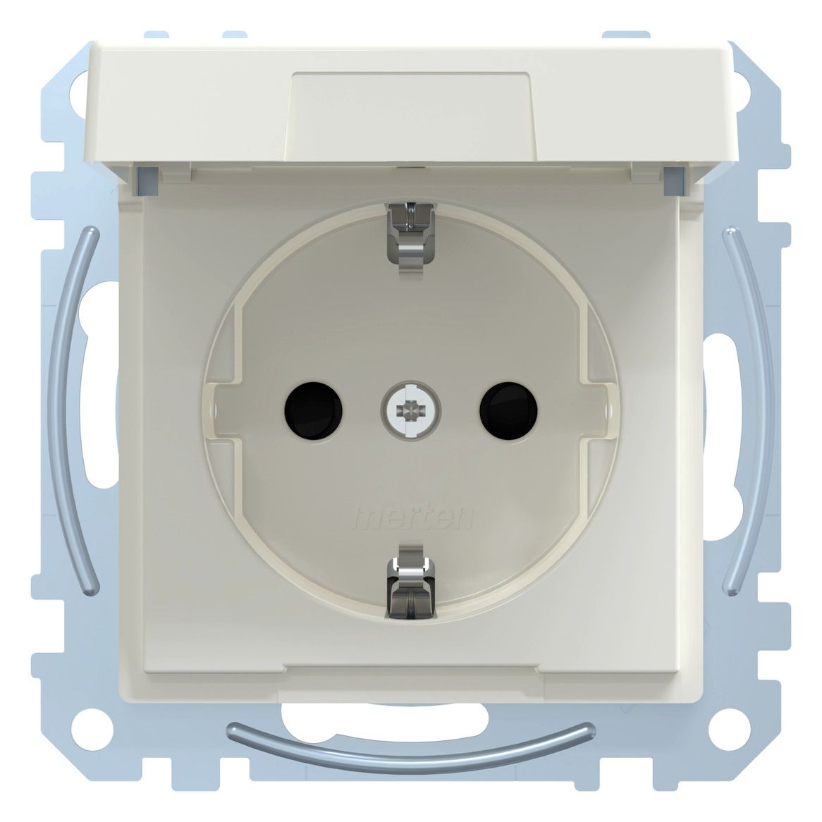 Mert MEG 2310-0319 SCHUKO-Steckdose BRS m.Klappdeckel StK polarweiß glänz. Sys.M