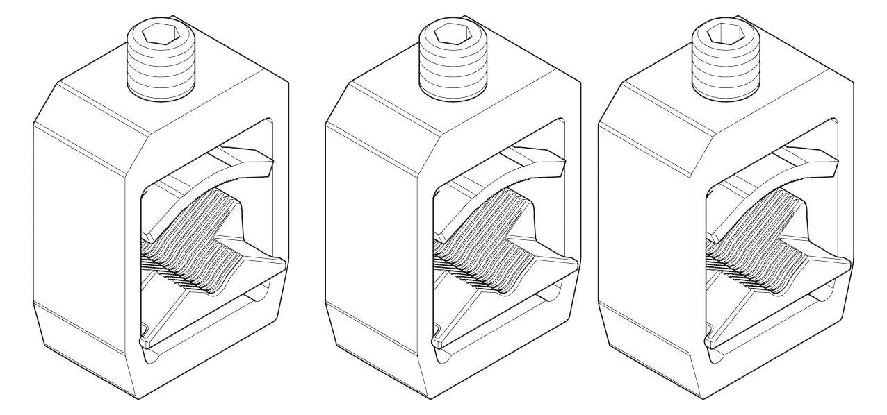 ABN XASRK22 Rahmenklemme NH2/3 95-300qmm CU-u.ALU-Leiter (Set 3St)