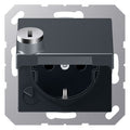 Jung A1520BFKLSLANM SCHUKO Steckdose Klappdeckel Schloss Serie A anthr.matt
