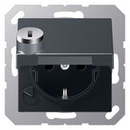 Jung A1520BFKLSLANM SCHUKO Steckdose Klappdeckel Schloss Serie A anthr.matt