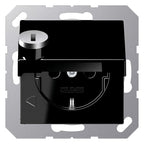 Jung A1520BFKLSLSW SCHUKO Steckdose Klappdeckel Schloss Serie A schwarz