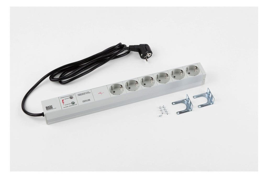 Bachmann 333.402 19" 1HE 6xSchuko 1xGVS Strom 2m Schuko