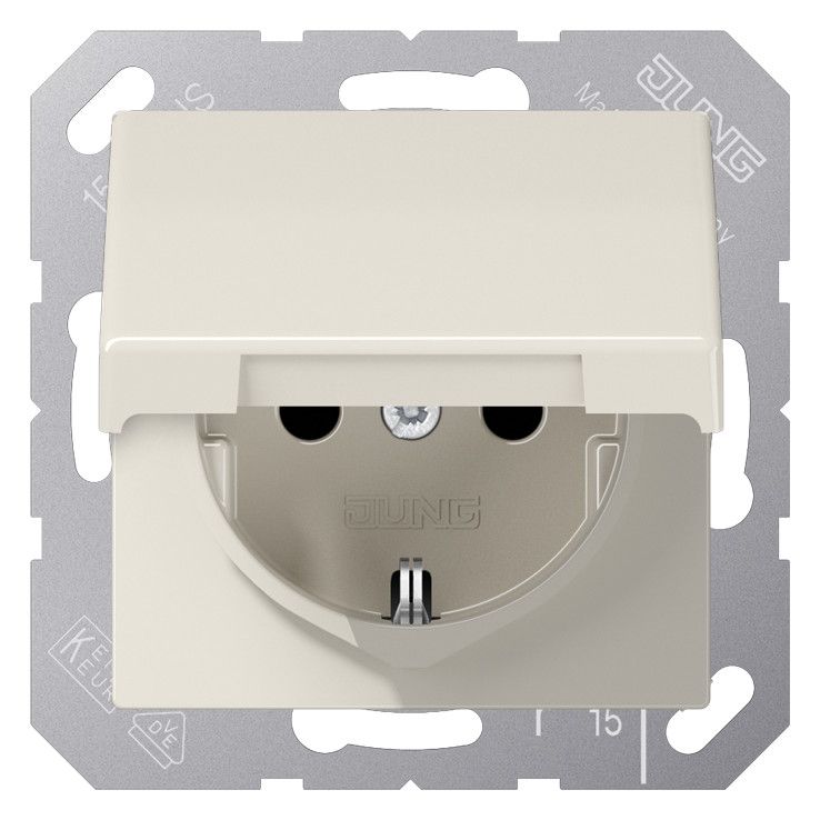 Jung AS 1520 NBFKL SCHUKO-Steckdose 16A 250V Klappd.bruchs.o.Krallen