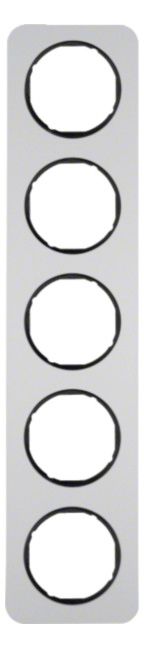 Berker 10152184 Rahmen 5fach R.1 Alu/schwarz